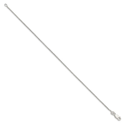 Sterling Silver 1.25mm Twisted Box Chain Anklet