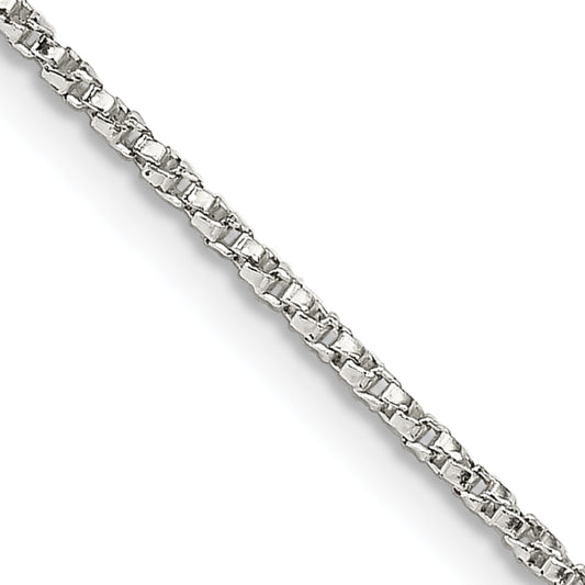 14 Inch Sterling Silver 1.25mm Twisted Box Chain