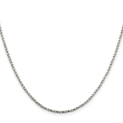 20 Inch Sterling Silver 1.75mm Twisted Box Chain Necklace