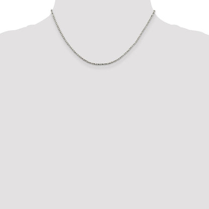16 Inch Sterling Silver 1.75mm Twisted Box Chain Necklace