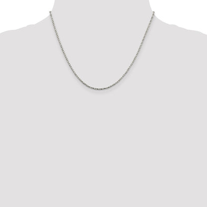 18 Inch Sterling Silver 1.75mm Twisted Box Chain Necklace