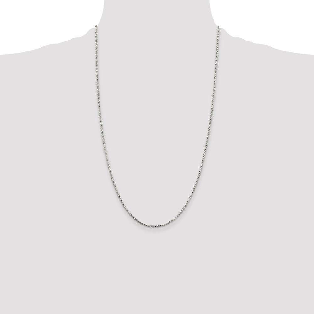 26 Inch Sterling Silver 1.75mm Twisted Box Chain Necklace