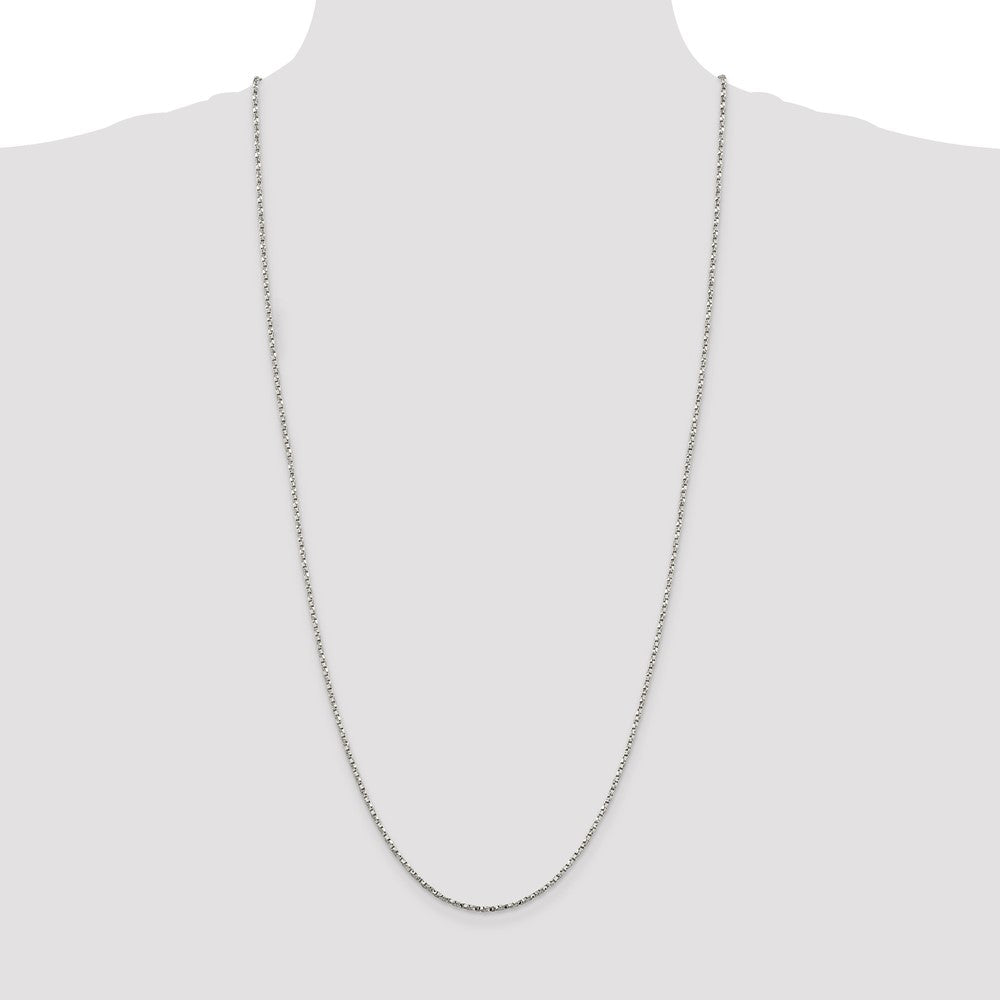 30 Inch Sterling Silver 1.75mm Twisted Box Chain Necklace