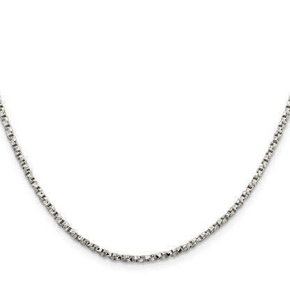 Sterling Silver 2.25mm Twisted Box Chain Necklace