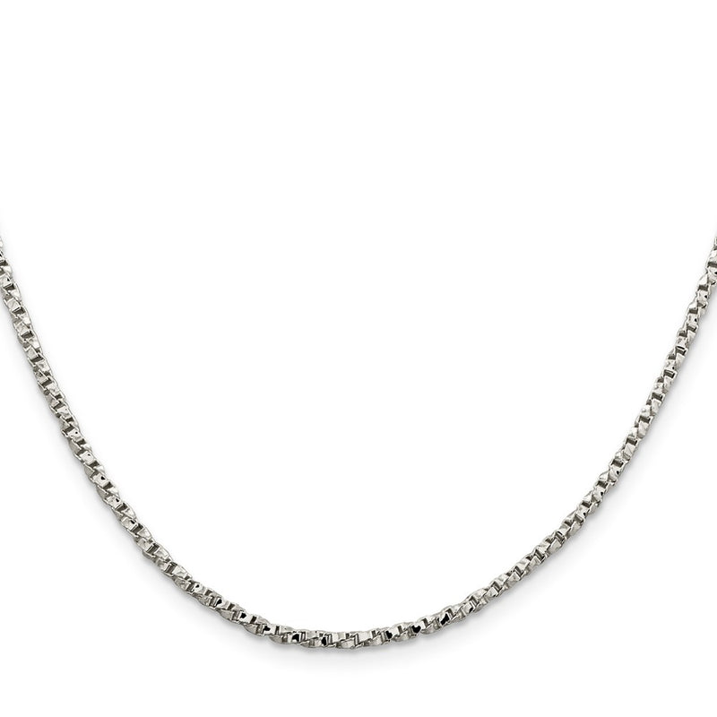 Sterling Silver 2.25mm Twisted Box Chain Necklace