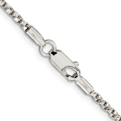 Sterling Silver 2.25mm Twisted Box Chain Necklace