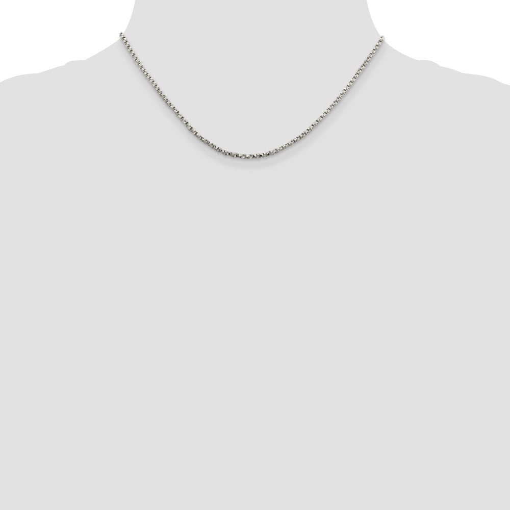 Sterling Silver 2.25mm Twisted Box Chain Necklace