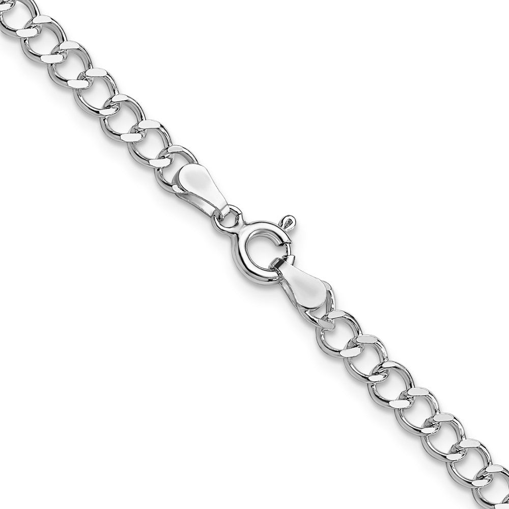 28 Inch Sterling Silver 3.5mm Open D/C Curb Chain Necklace