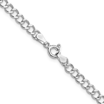28 Inch Sterling Silver 3.5mm Open D/C Curb Chain Necklace