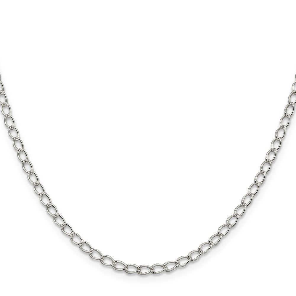 20 Inch Sterling Silver 3mm Half Round Wire Open Curb Chain Necklace