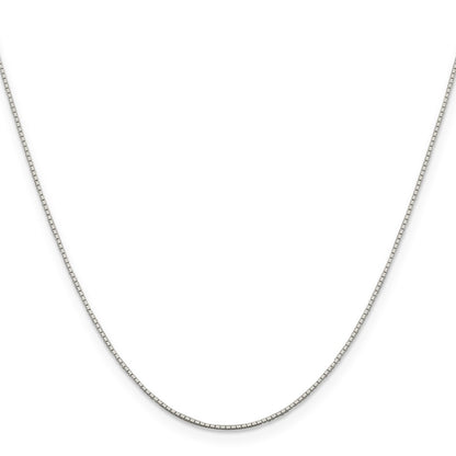 18 Inch Sterling Silver Rhodium-Plated .6mm Mirror Box Chain W/2In Ext.