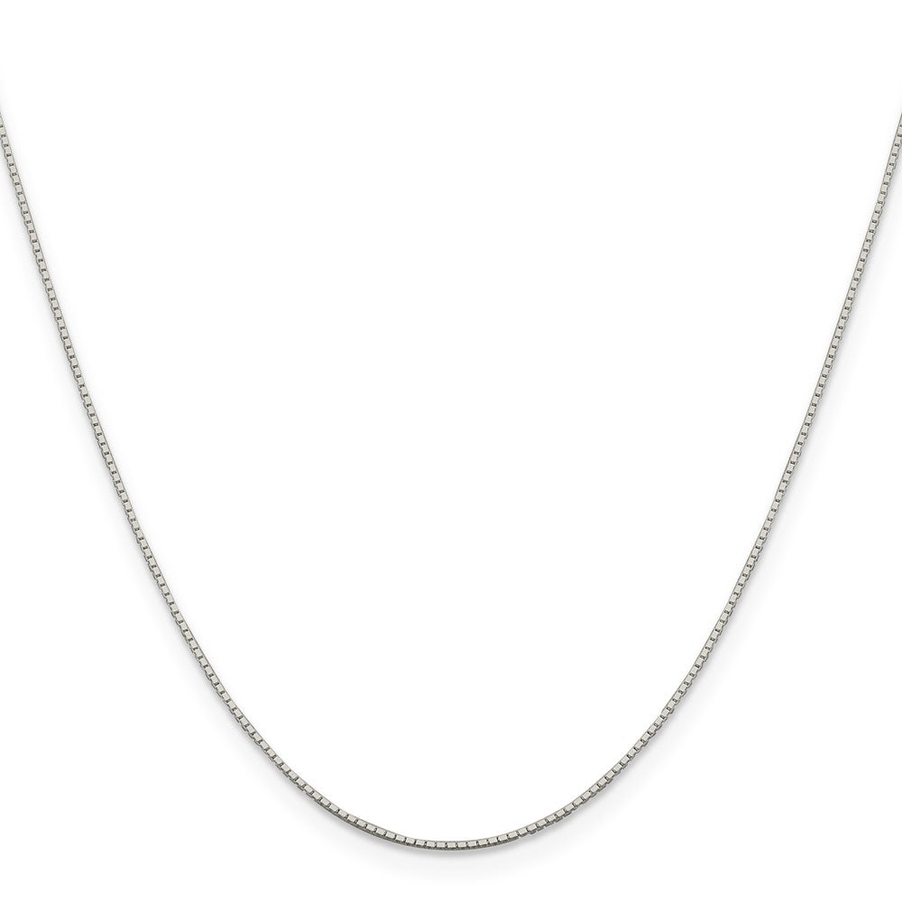 20 Inch Sterling Silver Rhodium-Plated .6mm Mirror Box Chain Necklace
