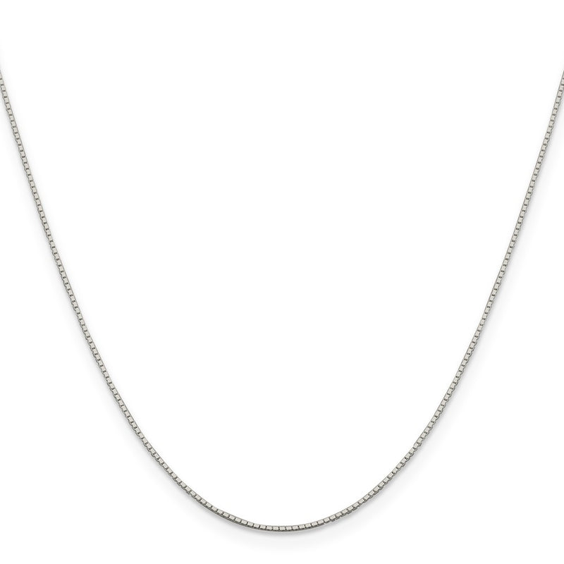 20 Inch Sterling Silver Rhodium-Plated .6mm Mirror Box Chain Necklace