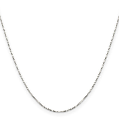 22 Inch Sterling Silver Rhodium-Plated .6mm Mirror Box Chain W/4In Ext.
