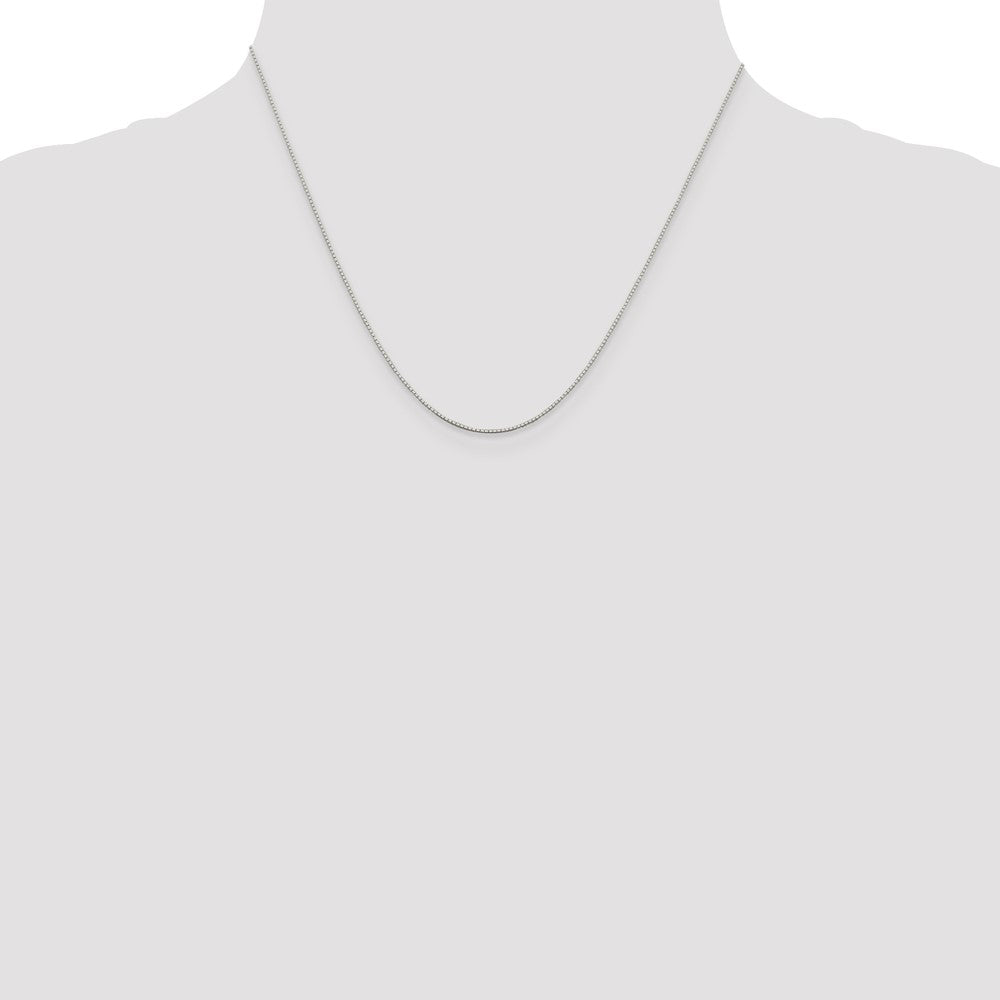 18 Inch Sterling Silver Rhodium-Plated .6mm Mirror Box Chain W/2In Ext.
