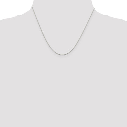 18 Inch Sterling Silver Rhodium-Plated .6mm Mirror Box Chain W/2In Ext.