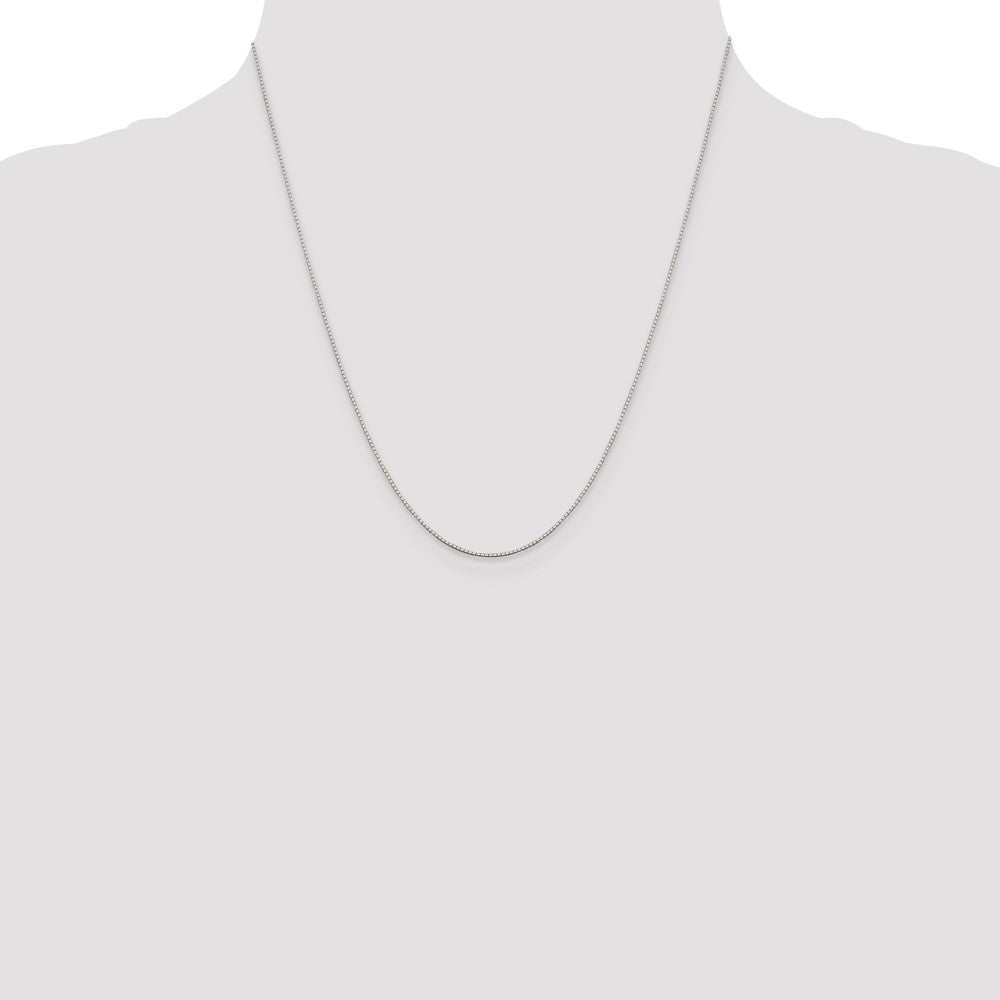 20 Inch Sterling Silver Rhodium-Plated .6mm Mirror Box Chain Necklace