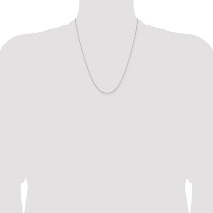 22 Inch Sterling Silver Rhodium-Plated .6mm Mirror Box Chain W/4In Ext.