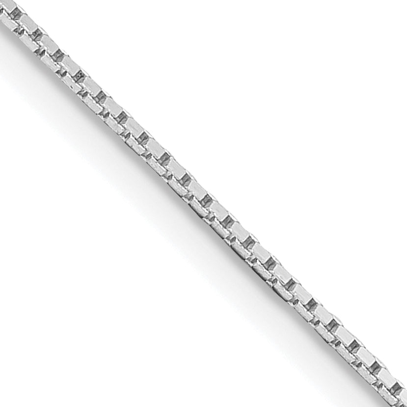 22 Inch Sterling Silver Rhodium-Plated .6mm Mirror Box Chain W/4In Ext.
