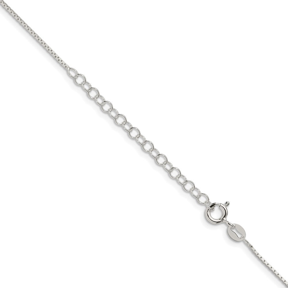 Sterling Silver .7mm Mirror Box Chain W/ Ext. Necklace