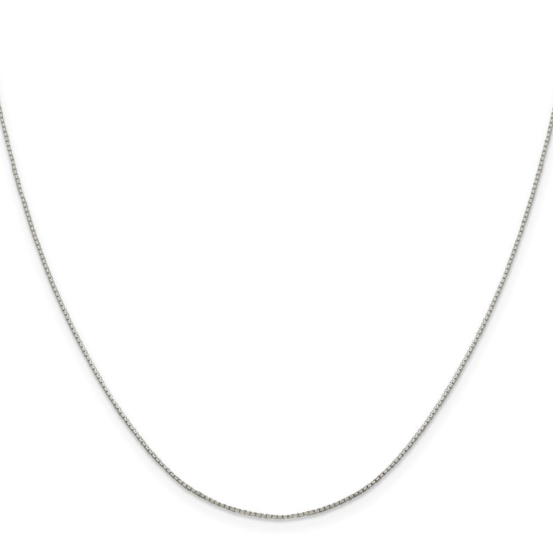 18 Inch Sterling Silver .6mm 8 Sided Diamond-Cut Mirror Box Chain Necklace