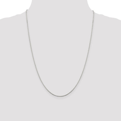 24 Inch Sterling Silver .9mm 8 Sided Diamond-Cut Mirror Box Chain Necklace