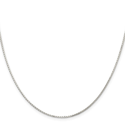 18 Inch Sterling Silver 1.2mm 8 Sided Diamond-Cut Mirror Box Chain Necklace
