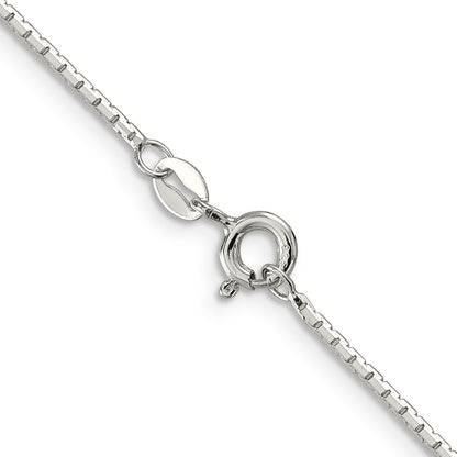 16 Inch Sterling Silver 1.2mm 8 Sided Diamond-Cut Mirror Box Chain Necklace