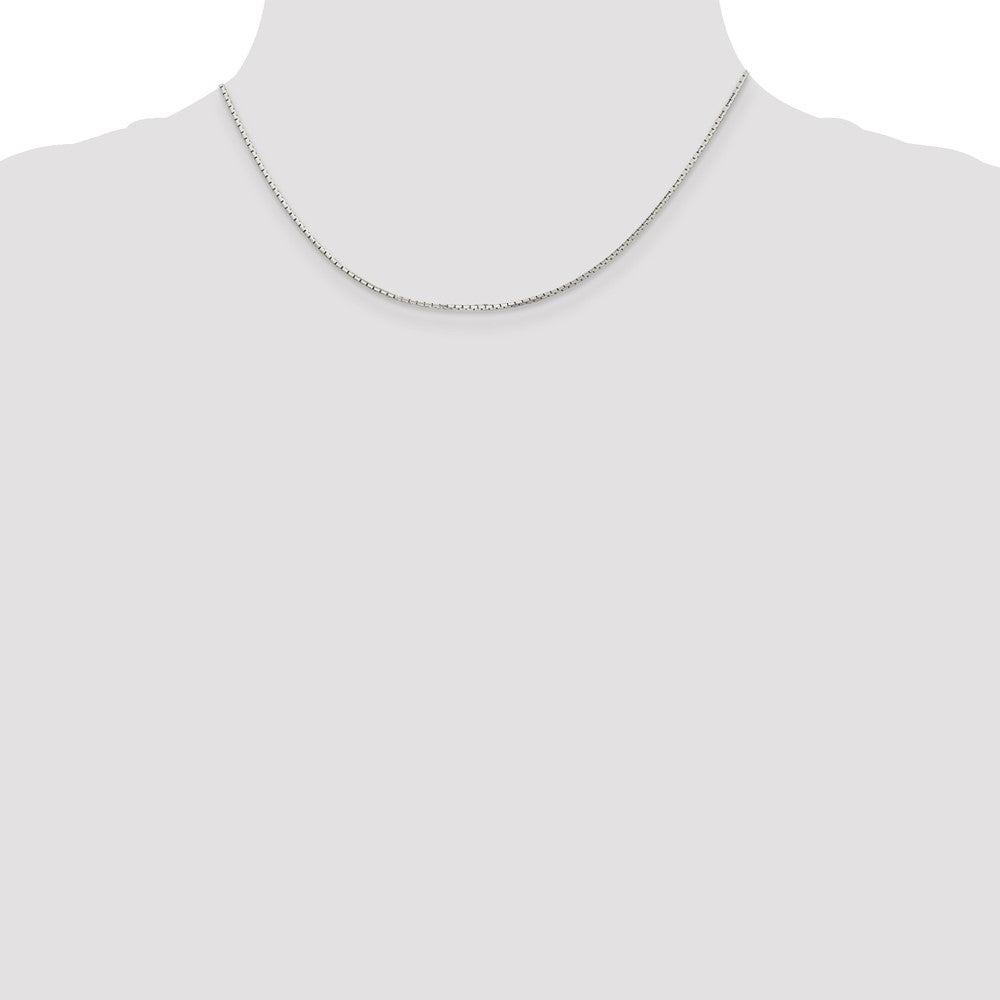 16 Inch Sterling Silver 1.2mm 8 Sided Diamond-Cut Mirror Box Chain Necklace