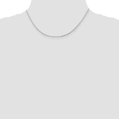 16 Inch Sterling Silver 1.2mm 8 Sided Diamond-Cut Mirror Box Chain Necklace