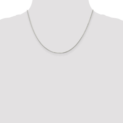 18 Inch Sterling Silver 1.2mm 8 Sided Diamond-Cut Mirror Box Chain Necklace