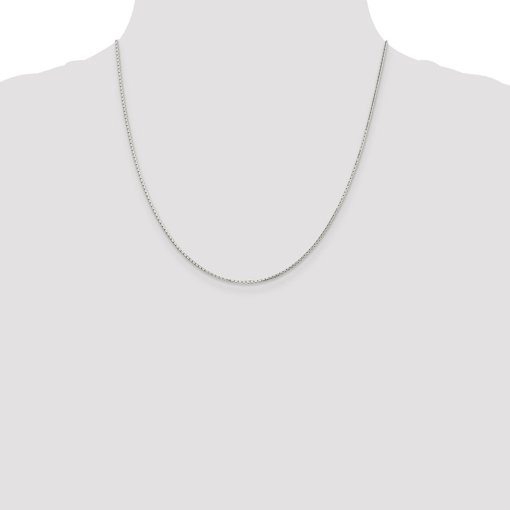 20 Inch Sterling Silver 1.2mm 8 Sided Diamond-Cut Mirror Box Chain Necklace