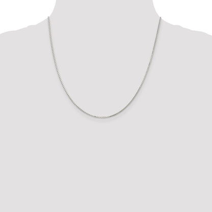 20 Inch Sterling Silver 1.2mm 8 Sided Diamond-Cut Mirror Box Chain Necklace