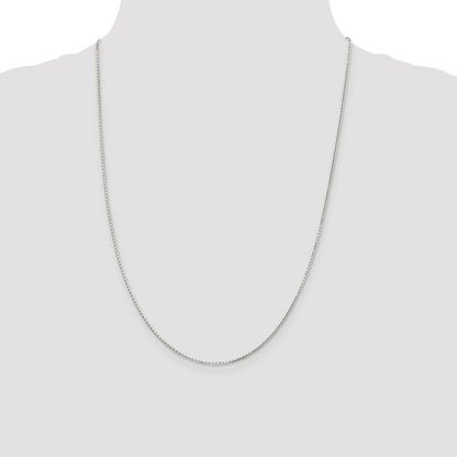 24 Inch Sterling Silver 1.2mm 8 Sided Diamond-Cut Mirror Box Chain Necklace