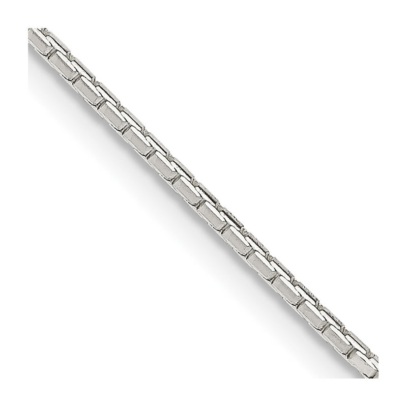 20 Inch Sterling Silver 1.2mm 8 Sided Diamond-Cut Mirror Box Chain Necklace