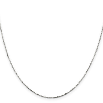 22 Inch Sterling Silver 1mm Twisted Serpentine Chain Necklace