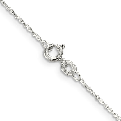 22 Inch Sterling Silver 1mm Twisted Serpentine Chain Necklace