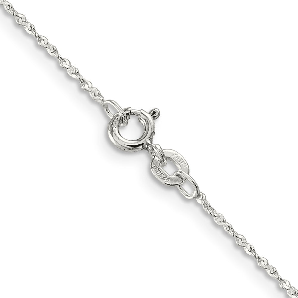18 Inch Sterling Silver 1mm Twisted Serpentine Chain Necklace