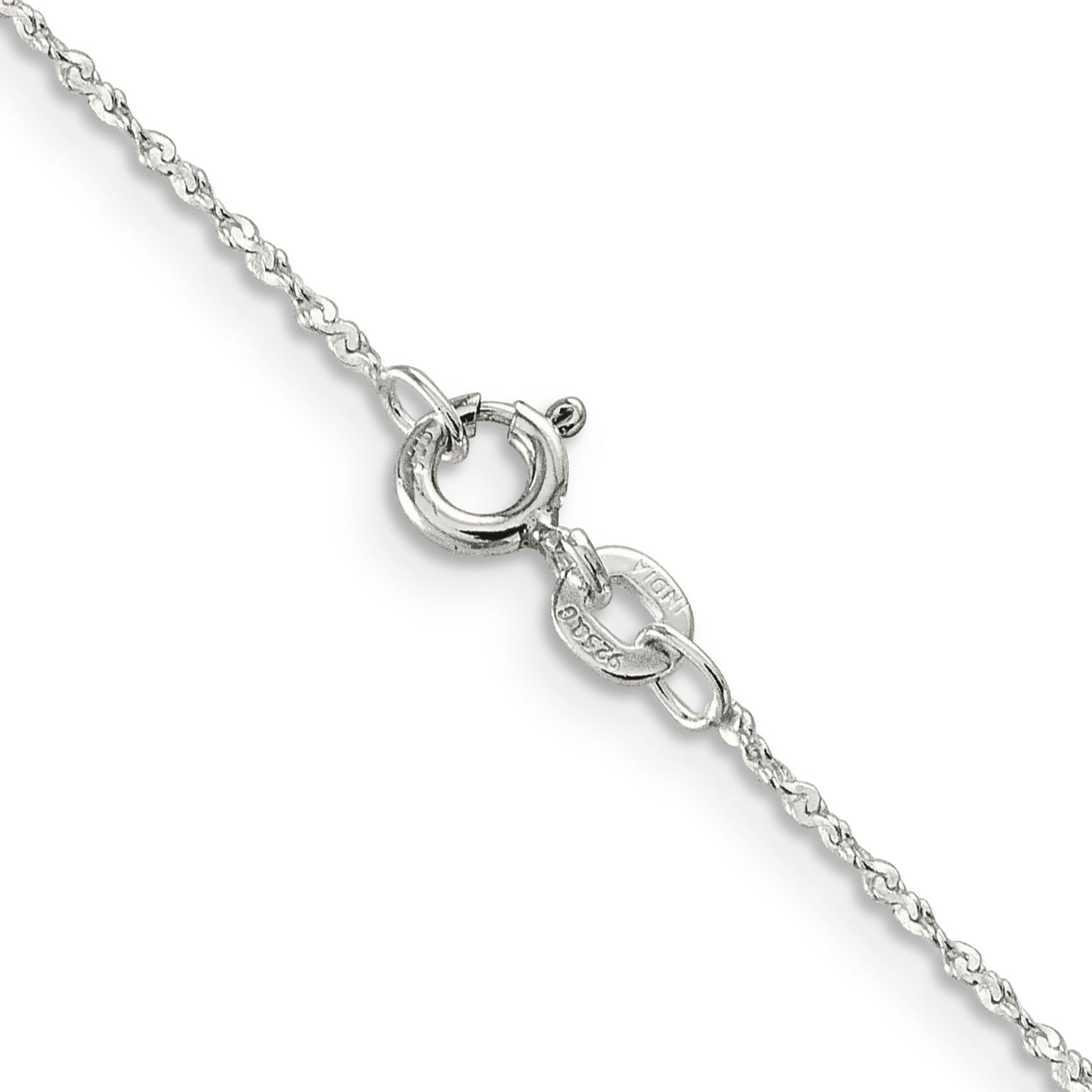 24 Inch Sterling Silver 1mm Twisted Serpentine Chain Necklace