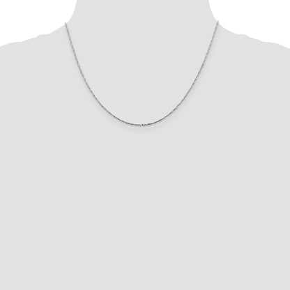 18 Inch Sterling Silver 1mm Twisted Serpentine Chain Necklace