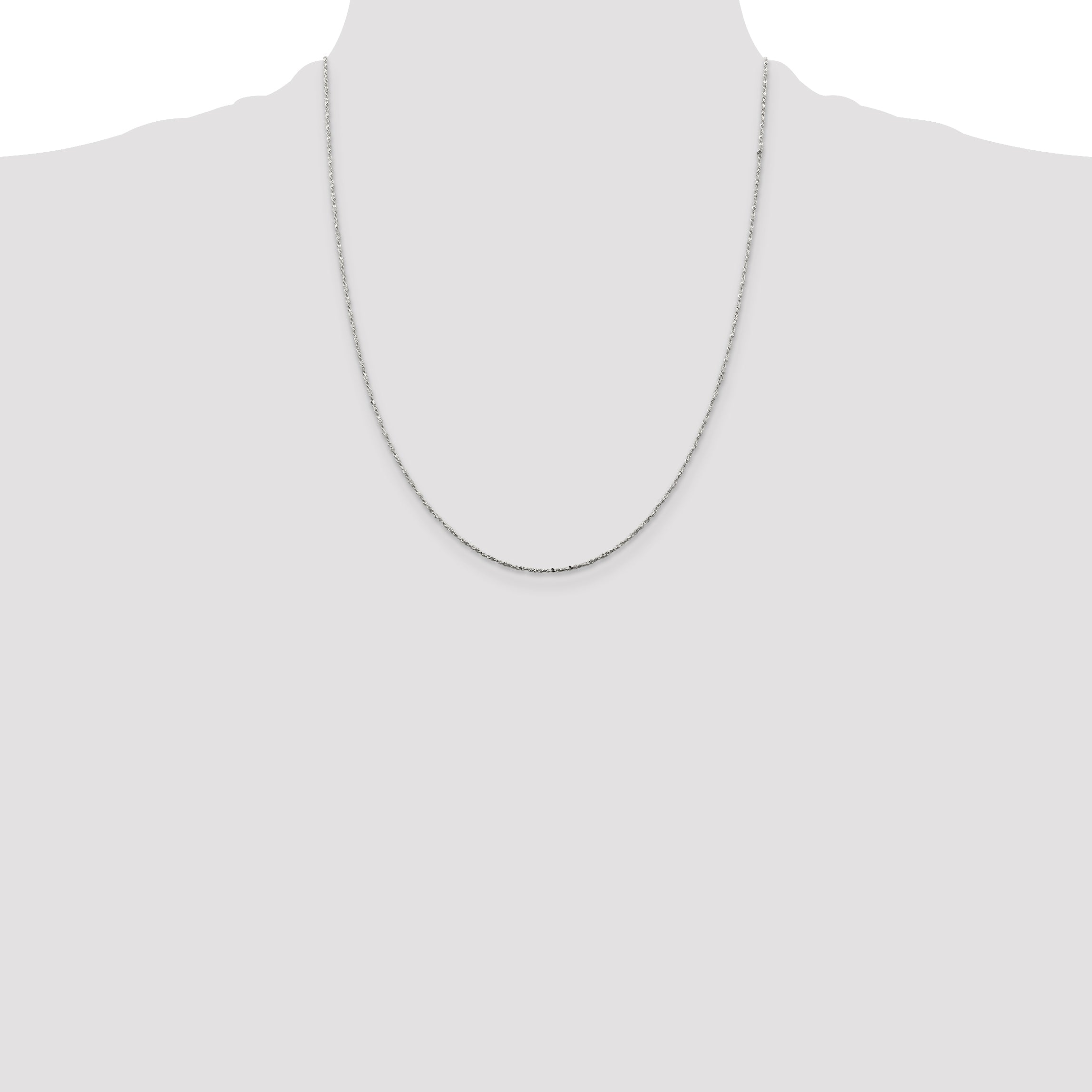 22 Inch Sterling Silver 1mm Twisted Serpentine Chain Necklace
