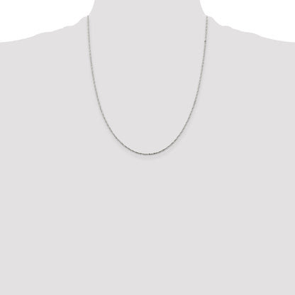 22 Inch Sterling Silver 1mm Twisted Serpentine Chain Necklace
