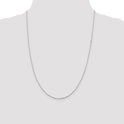 24 Inch Sterling Silver 1mm Twisted Serpentine Chain Necklace