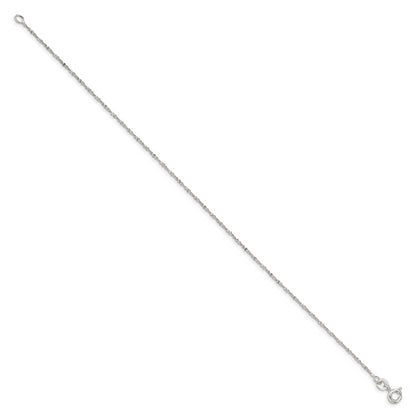 9 Inch Sterling Silver 1mm Twisted Serpentine Chain Anklet