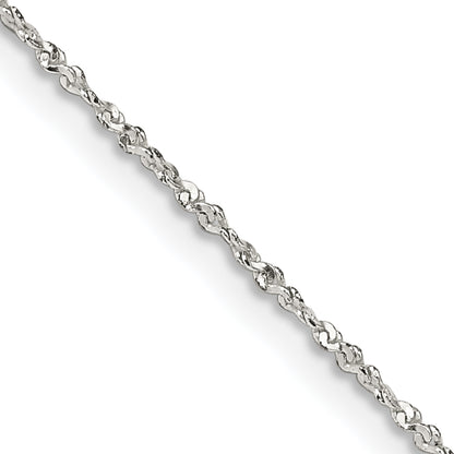 22 Inch Sterling Silver 1mm Twisted Serpentine Chain Necklace