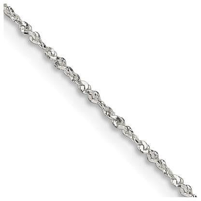 22 Inch Sterling Silver 1mm Twisted Serpentine Chain Necklace