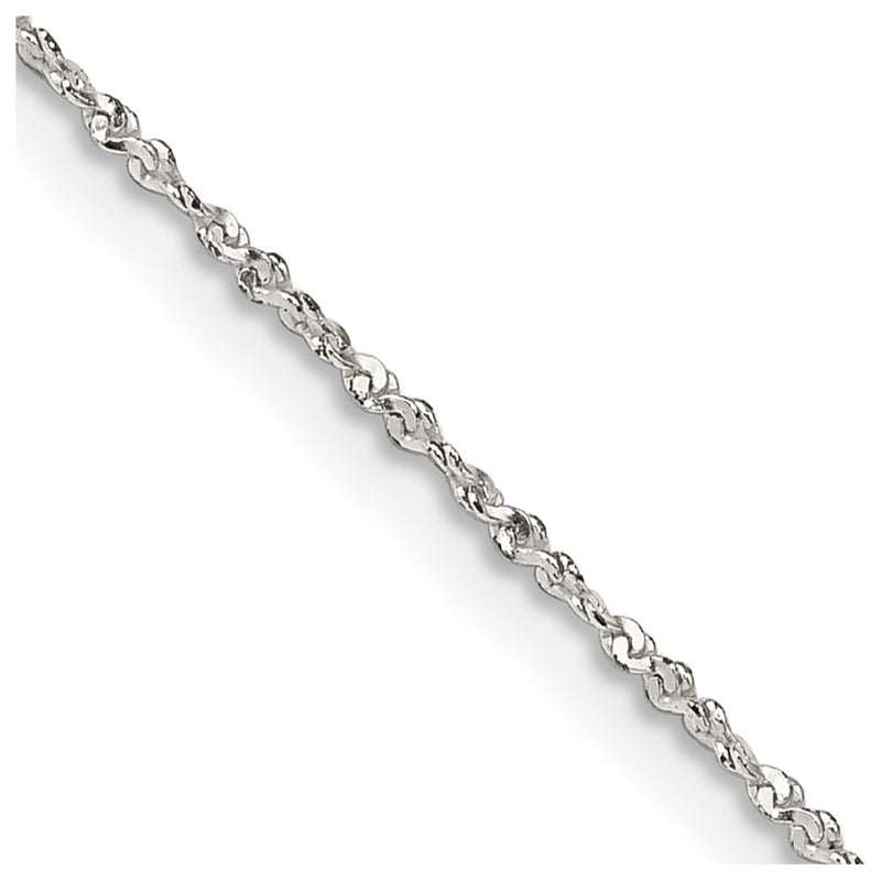18 Inch Sterling Silver 1mm Twisted Serpentine Chain Necklace
