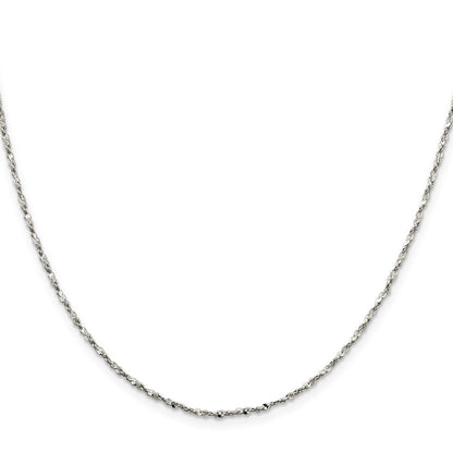 24 Inch Sterling Silver 1.6mm Twisted Serpentine Chain Necklace