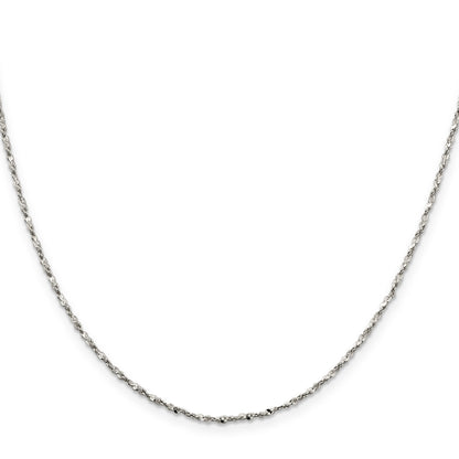 20 Inch Sterling Silver 1.6mm Twisted Serpentine Chain Necklace