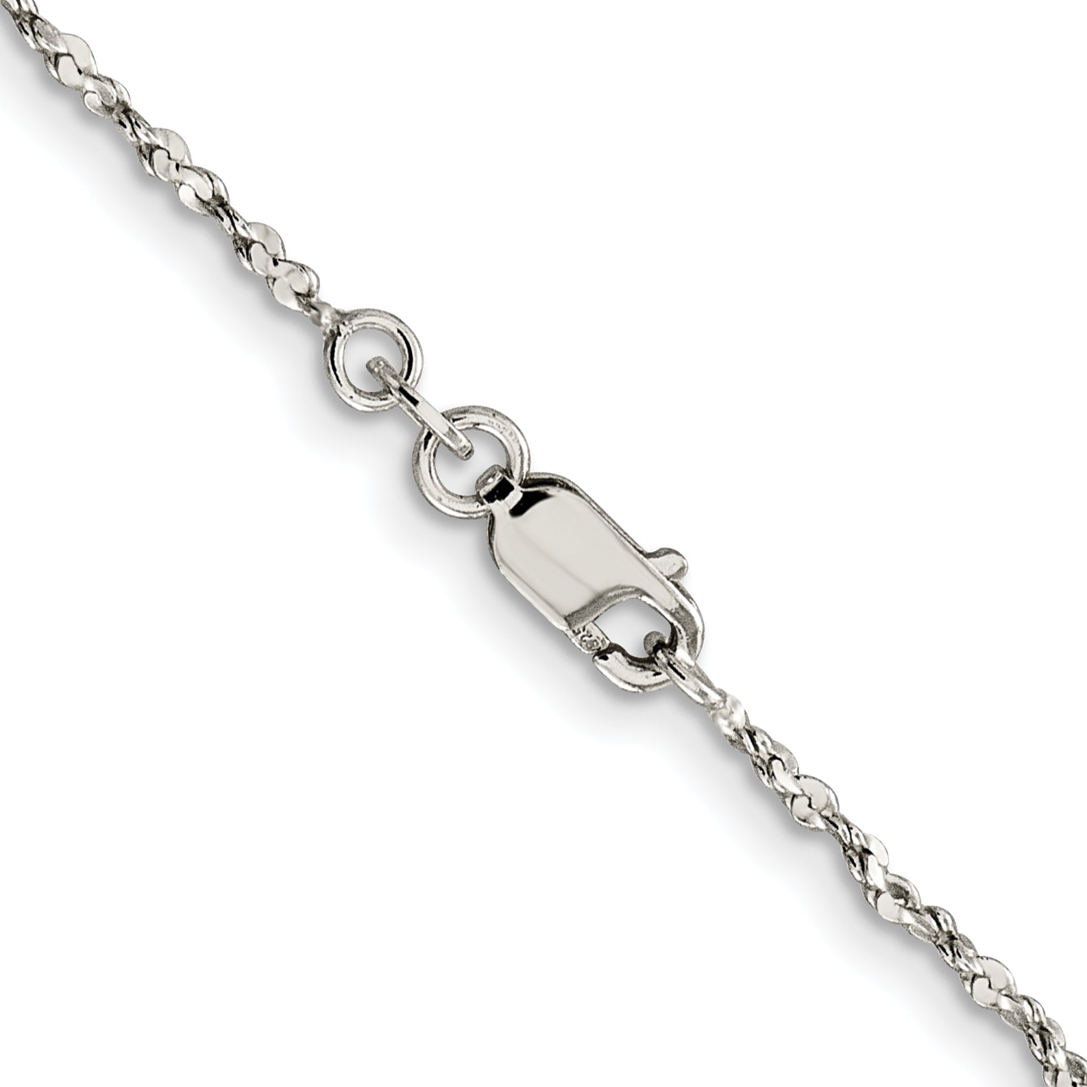 20 Inch Sterling Silver 1.6mm Twisted Serpentine Chain Necklace